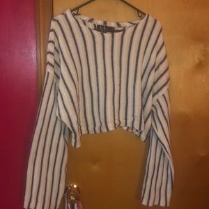 Striped crop sweater